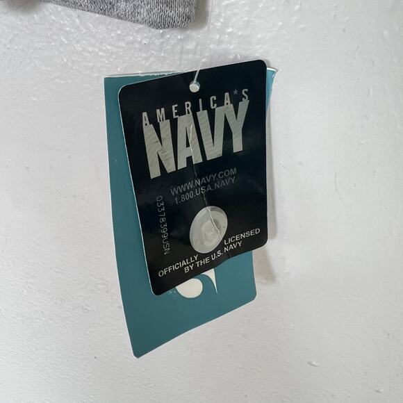 US Navy Fleece Hooded Sweatshirt Hoodie Men's Size M Gray Black Logo Soffee NWT - Picture 8 of 10